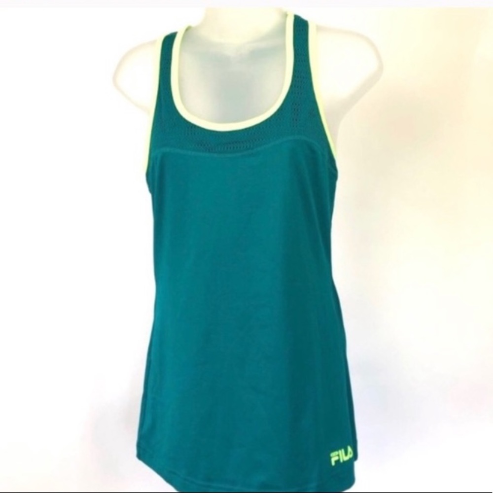 Fila Sport Teal Green Athletic Racerback Tank | S - Picture 3 of 5